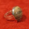 Landscape jasper cabochon and fine silver adjustable ring.  PRICE $85.00