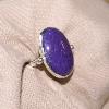 Lapis 25mm cabochon and fine silver ring.  PRICE $95.00