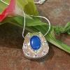 Lapis and Fine Silver Box Pendant $225